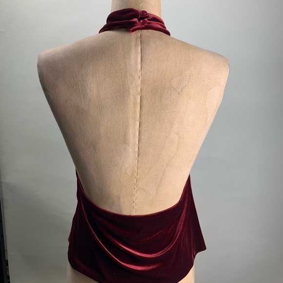 NWT ASOS red velvet halter top - Picture 3 of 4